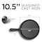 Commercial Chef 10.5'' Preseasoned Cast Iron Round Griddle Pan CHFL911 - alternate 5